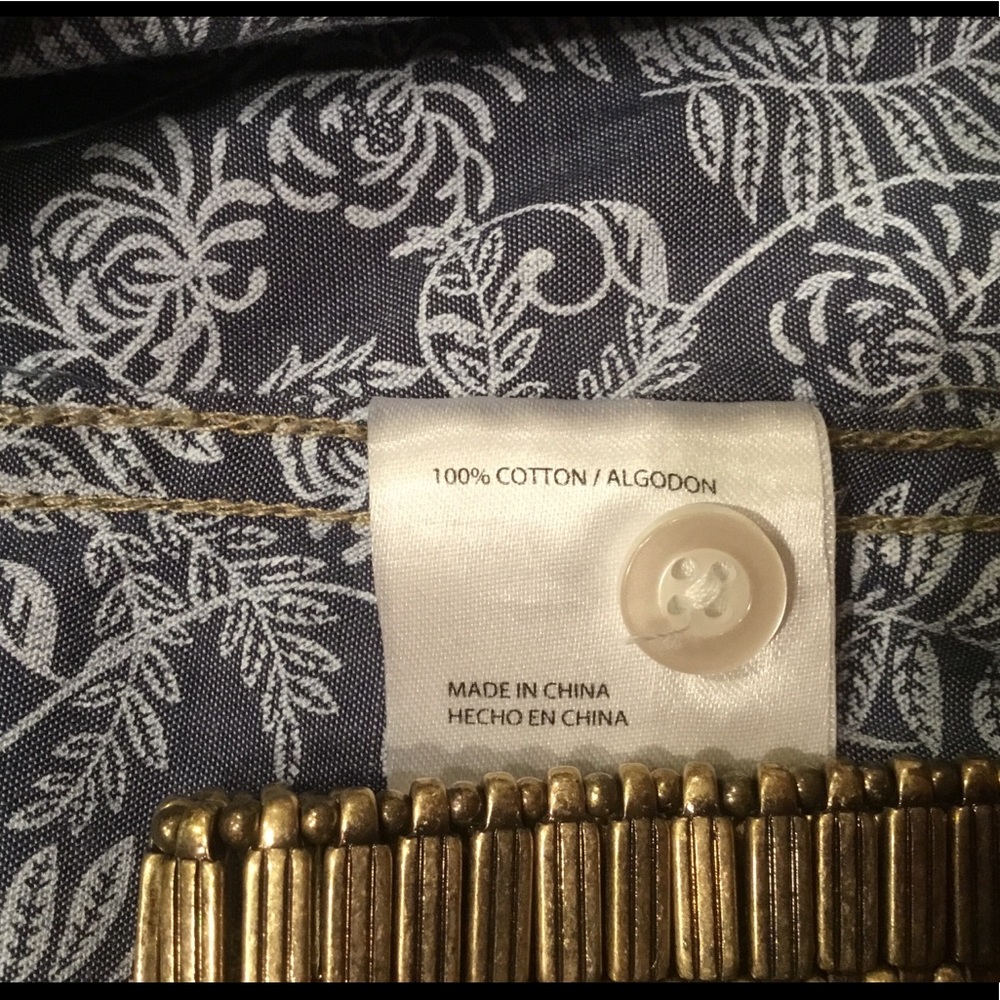 Weatherproof Vintage Shirt Reverse Print Blouse Md - Picture 6 of 8